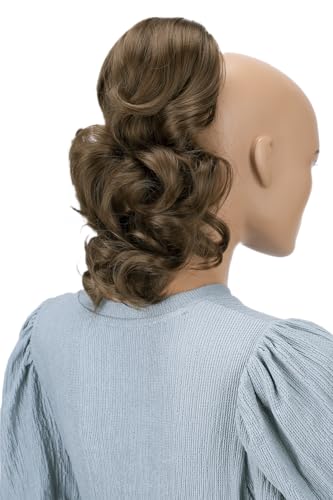 CAISHA 12" Wavy Braid Ponytail Extension - Heat-Resistant Light Brown
