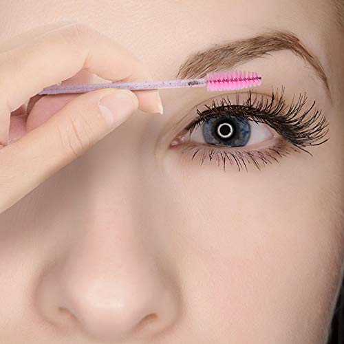 G2PLUS 500PCS Pink Eyelash Mascara Brushes Spoolies Applicator Wands