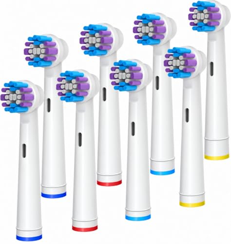 White Replacement Toothbrush Heads for Oral-B Electric Toothbrushes - Pack of 8
