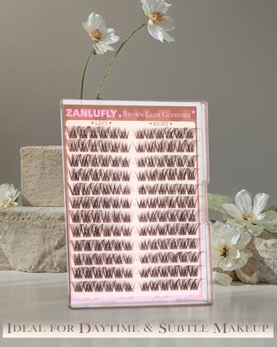 E-Brown & Cat Eye Lash Clusters - Light Volume, Reusable 10-16mm DIY Eyelash Extensions