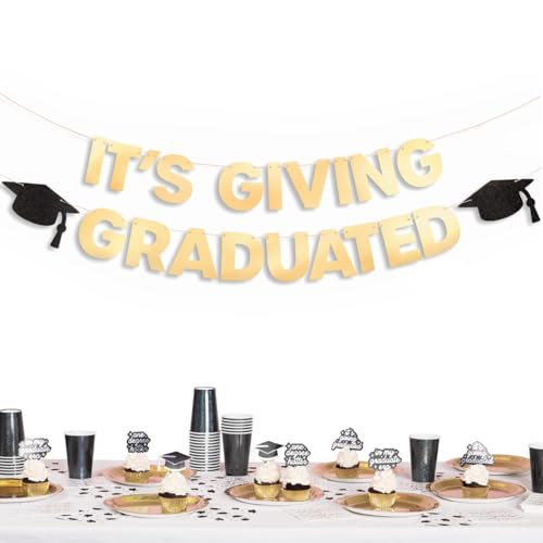 It's Giving Graduated Gold Foil Banner - 6ft Graduation Decor
