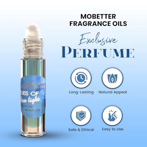 MOBETTER FRAGRANCE OILS Hues of Blue Light Light Body Oil for Men, 0.33 Fl Oz - Travel Size