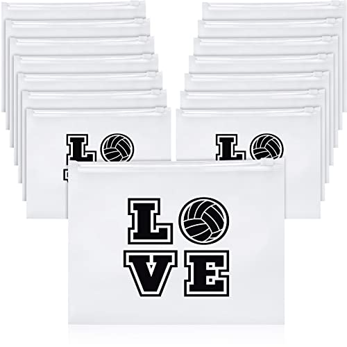 50 Pack 8x6 Volleyball Makeup Bags - Waterproof EVA Sport Gift Pouch
