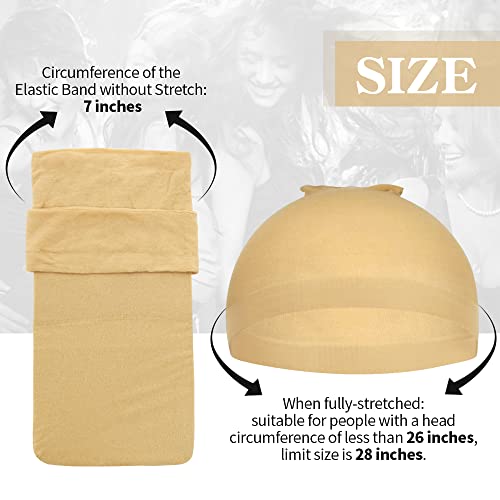 Dreamlover Beige Wig Caps for Women - 12 Pack, Soft & Breathable
