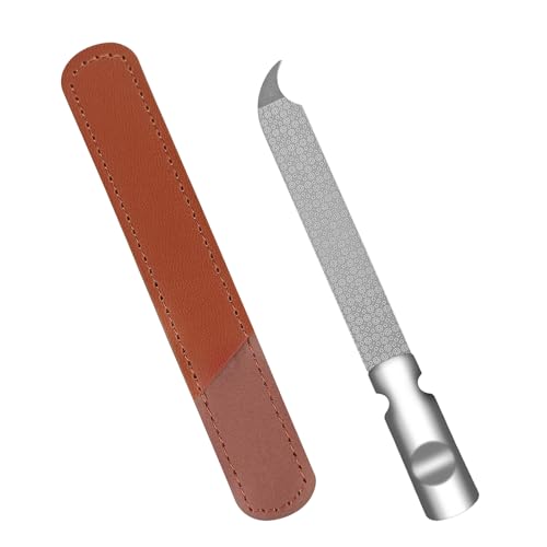 Stainless Steel Nail File with Leather Case - Double Sided Manicure Tool