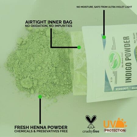 200g Indigo Powder Hair Dye by The Henna Guys - Natural Color