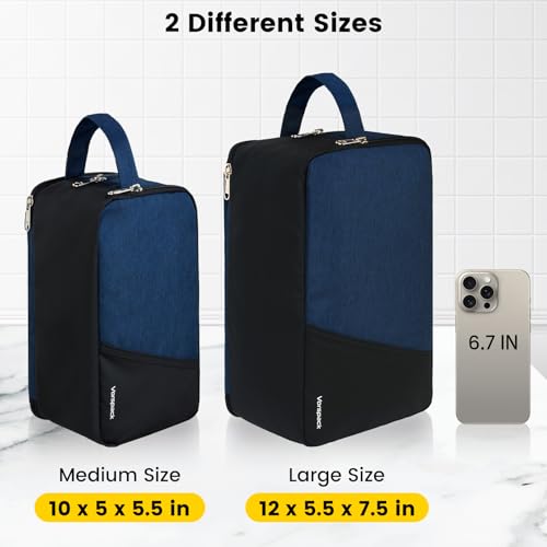 Vorspack Large Water-Resistant Travel Toiletry Bag for Men Navy Blue