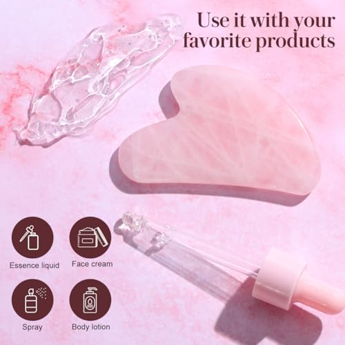 Jade Gua Sha Facial Tool for Skincare and Muscle Relief - Pink