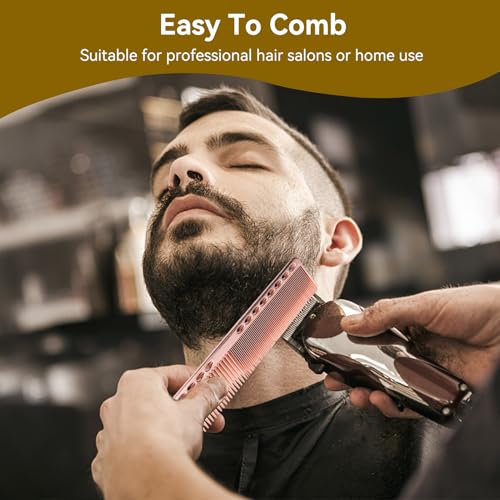 Agatige 2-Piece Stainless Steel Hair Cutting Comb, Professional Barber Tool