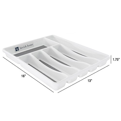 6-Section Silverware Drawer Organizer with Nonslip Tray - Versatile for Kitchen, Office & Makeup