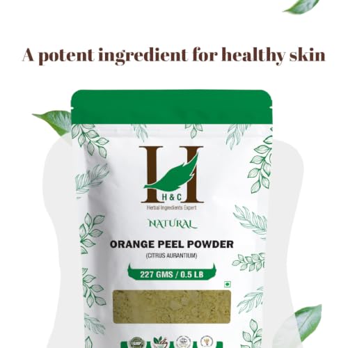 H&C Organic Orange Peel Powder for Face Masks, 227g - Natural Skin Care