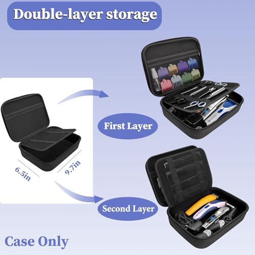 Klawdsky Hard Hair Clipper Travel Case - Barber Grooming Tool Organizer