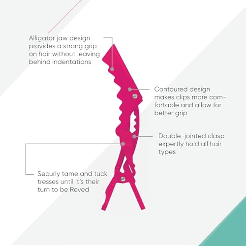 RevAir Professional Hair Sectioning Clips - Alligator Jaw Styling Set (4)