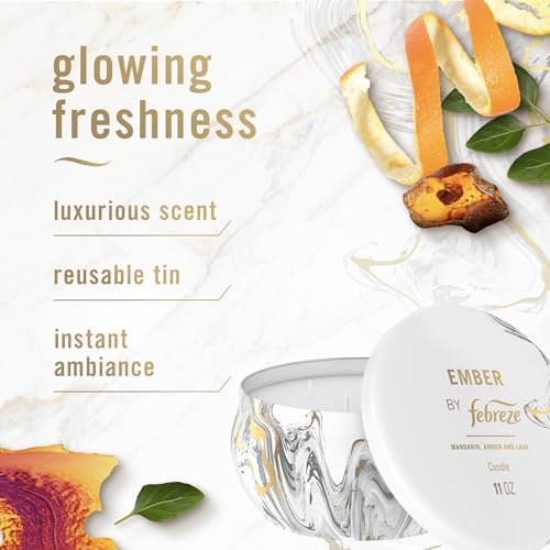 Febreze Ember Scented Candle - 11 oz 4 Wick, Fresh Home Fragrance
