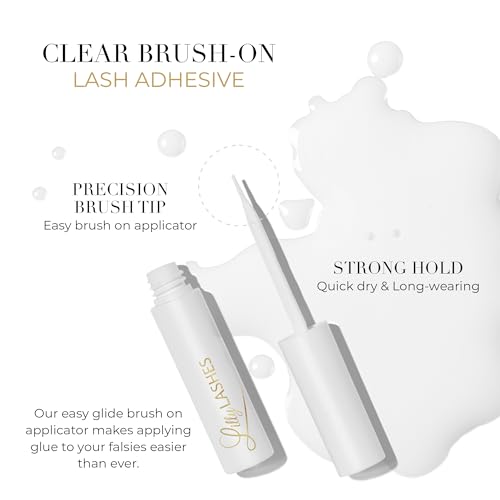 Lilly Lashes Clear Eyelash Glue - Latex-Free Brush-On Adhesive