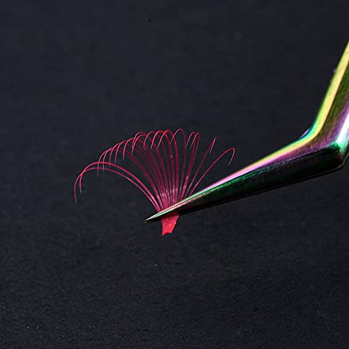 ACTROL Red Easy Fan Lash Extensions 0.07mm D Curl 9-16mm Mixed Length Tray