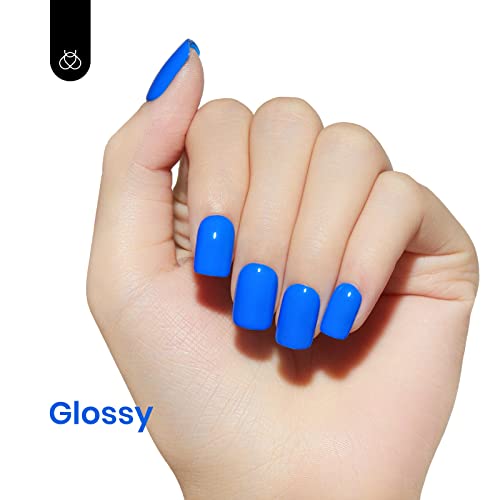 Beetles Blue Gel Nail Polish Electric Punk Creme Blue 15ML - Trendy Bright Blue