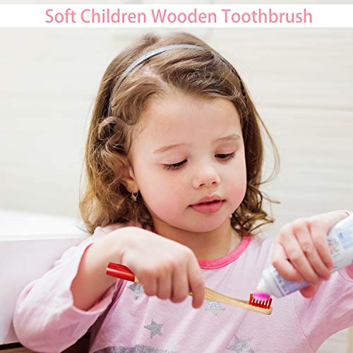 Boao 10 Pack Kids Bamboo Toothbrushes - Soft Bristle, BPA-Free