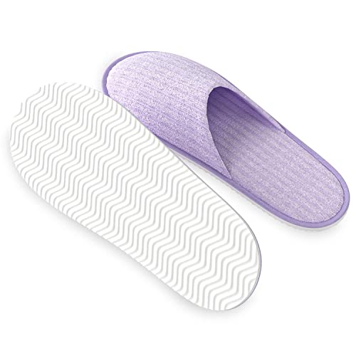 Maeline Disposable Spa Slippers - 6 Pairs, Unisex Cozy Slip-on for Guests