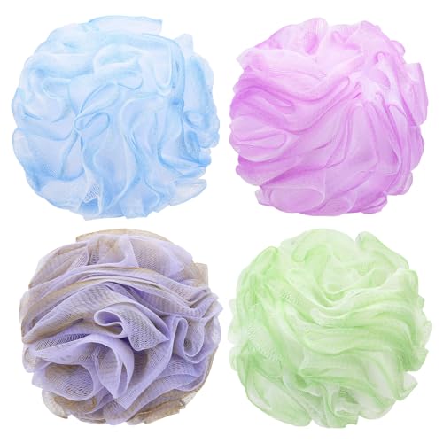 Tbestmax 4 Pack Bath Sponge Loofah Body Scrubber Exfoliator