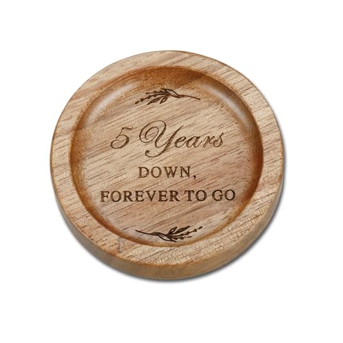 5th Anniversary Wooden Ring Dish - Elegant Keepsake Gift for Couples