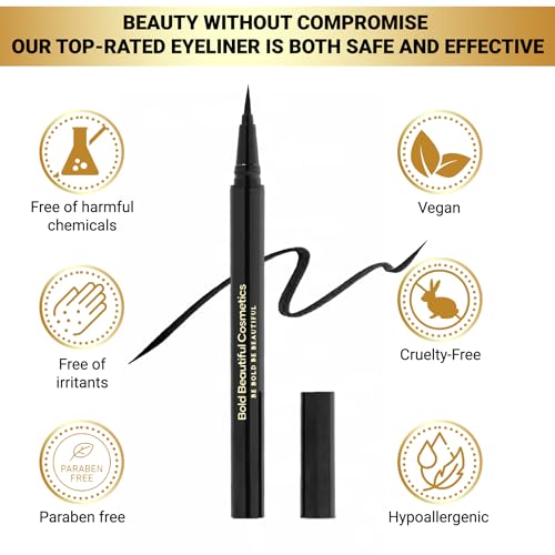 Waterproof Liquid Eyeliner Pen with Precise Brush Tip - Black, 1 Count
