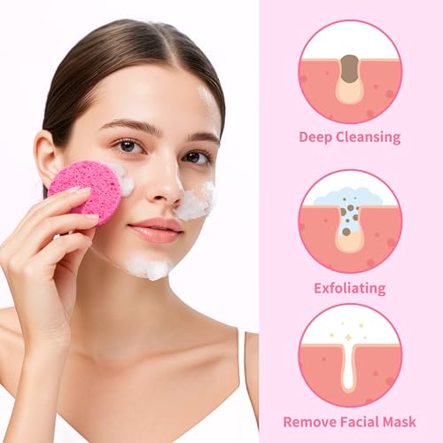 Derloyo 100-Count Natural Cellulose Compressed Facial Sponges