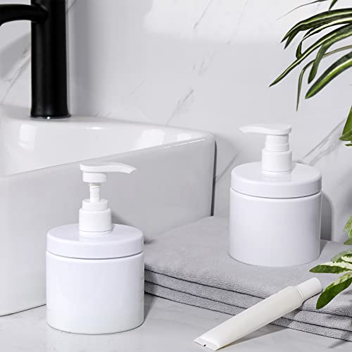 White 4-Pack 500ml Refillable Lotion & Shampoo Dispenser Bottles with Pump