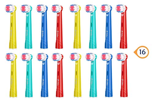 Milos Kids Replacement Toothbrush Heads - 16 Pack for Oral B