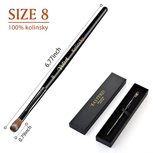 Yasterd Size 8 Kolinsky Acrylic Nail Brush - Oval Crimped Professional Tool
