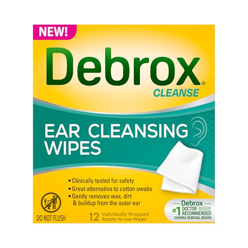 Debrox Ear Cleansing Wipes - 12 Individually Wrapped Wipes for Daily Care