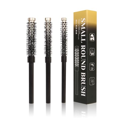 TIENQI 3-Piece Small Round Brush Set for Short Hair and Bangs