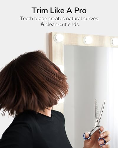 ULG Silver Hair Thinning Scissors 6.5-inch Japanese Stainless Steel Salon Texturizing Shears for Barbers & Stylists