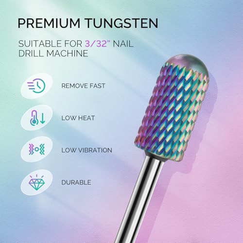 MelodySusie 7-Piece Tungsten Carbide Nail Drill Bit Set