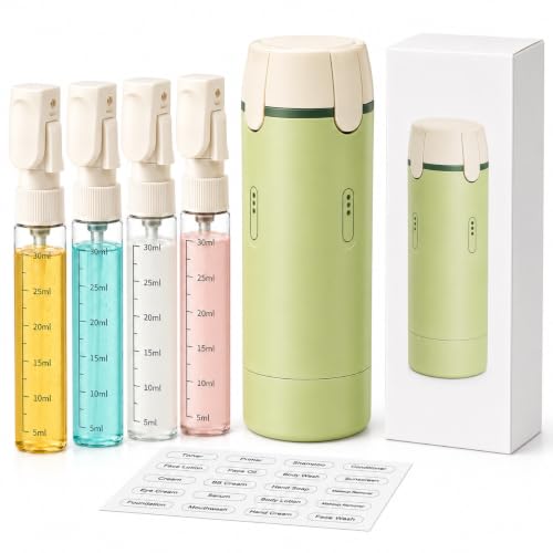 4-in-1 Travel Dispenser Bottle Set - Refillable Toiletry Organizer