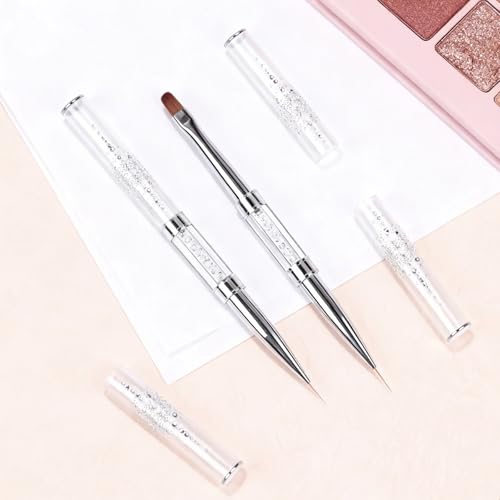 Gorofit Double-Headed Nail Art Brushes Set - 2 Piece Gel & Polygel Tools