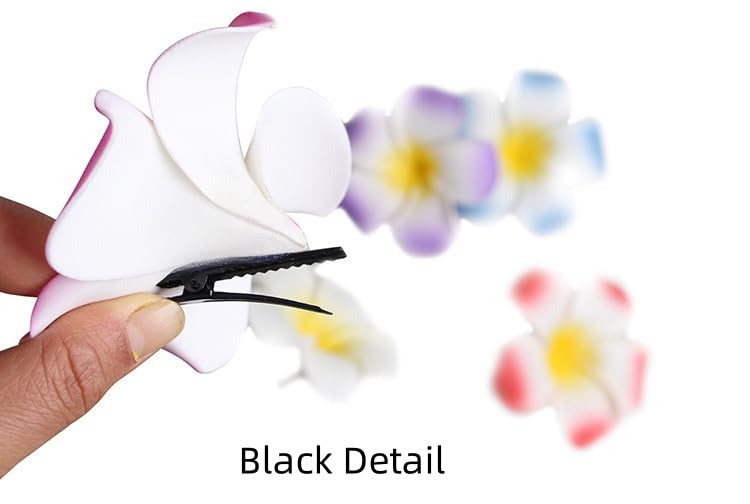 7PCS Plumeria Hawaiian Flower Hair Clips for Women - Bridal & Beach