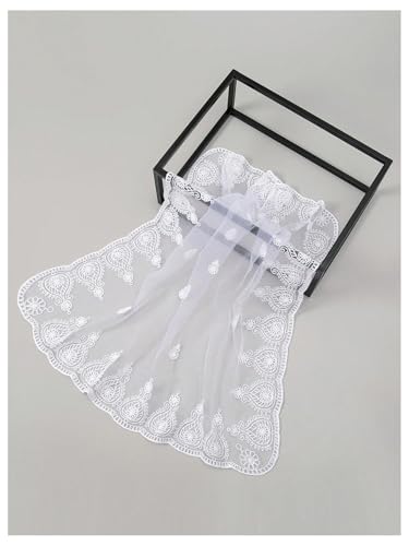 Floerns Women's Floral Embroidery Lace Hair Bandana, Sheer Mesh Head Scarf