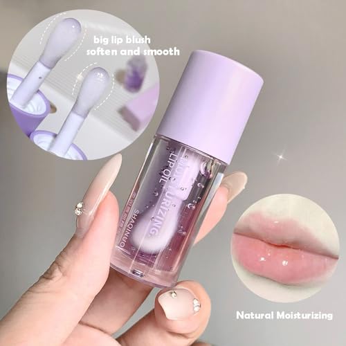 LuckNest Hydrating Lip Gloss Oil Set - 4 Pcs Tinted Plumping Lip Oil for Kids