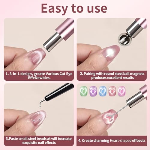 4-Piece Cat Eye Nail Magnet Set for Stunning Nail Art