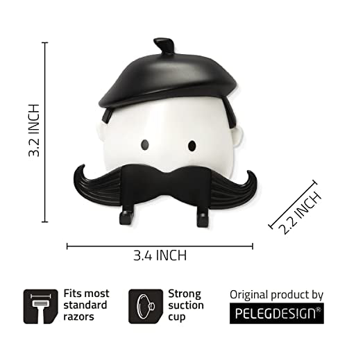 PELEG Design Mr. Razor Suction Cup Razor Holder for Shower and Bathroom