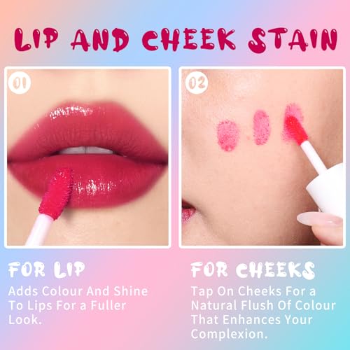 Long Lasting Lip Tint Set - Waterproof, Smudge-Proof Korean Lip & Cheek Stains