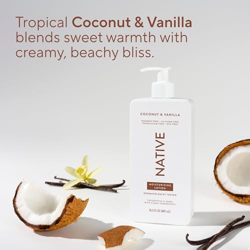 Native Coconut & Vanilla Body Lotion - 48-Hour Hydration for Dry Skin, 16.5 fl oz