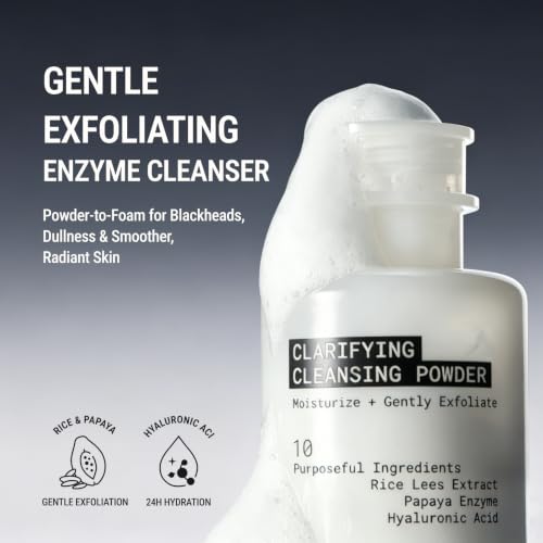 JUNO & Co. Jade Clarifying Enzyme Powder-to-Foam Facial Cleanser – Gentle Exfoliating & Hydrating for All Skin Types, 35g
