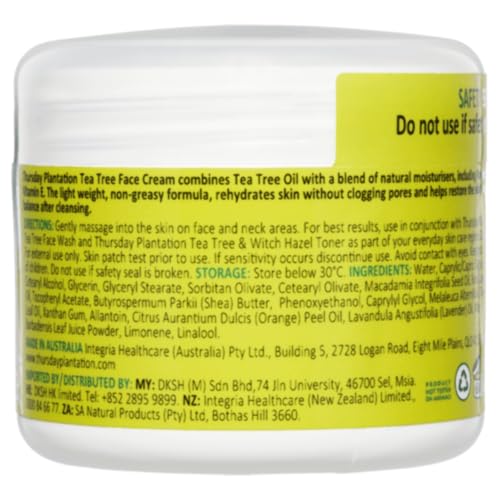 Thursday Plantation Tea Tree Face Cream with Rosehip & Vitamin E - 65g