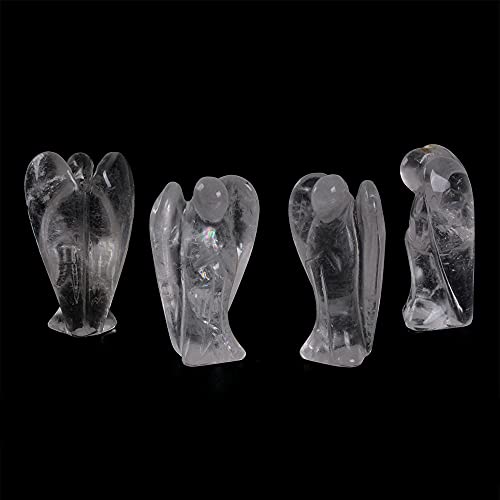 Justinstones White Quartz Pocket Angel Guardian Figurine - 2 Inch