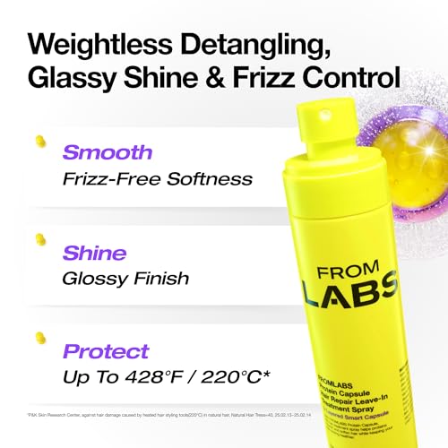FROMLABS Protein Capsule Leave?In Treatment Spray, Lightweight Hydrating Mist for Heat Protection (Up to 428¡ÆF / 220¡ÆC), Frizz Control & Split Ends Repair, Color?Safe, Fine?Hair Friendly, 5.07 fl oz