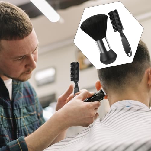 2-Piece Barber Neck Duster & Clipper Brush Set for Hair & Facial Cleaning