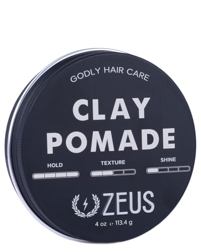 ZEUS Hair Clay Pomade for Men - Matte, Water-Soluble Hold 4 oz