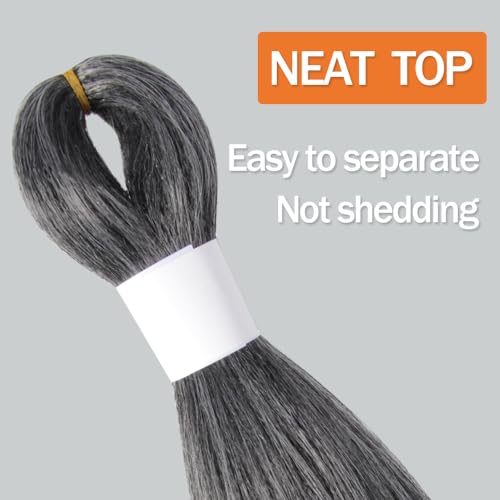 Osuntress Pre-Stretched Braiding Hair 18 Inch TGrey (6 Pack) Short Fake Braid